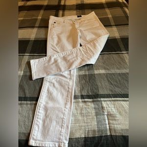 Ag Adriano Goldschmied The Prima Ankle Pintucked White Jeans